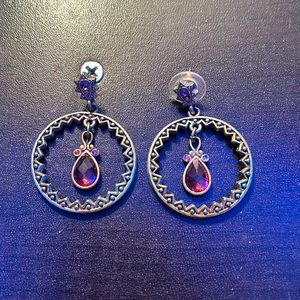 Vintage circular dangle earrings